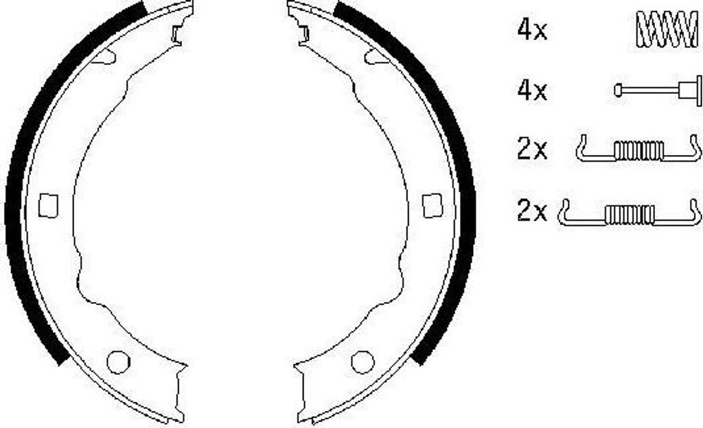 BOSCH 0 986 487 579 Bremsbackensatz, Feststellbremse OE 4241J2 kompatibel mit 406, 607
