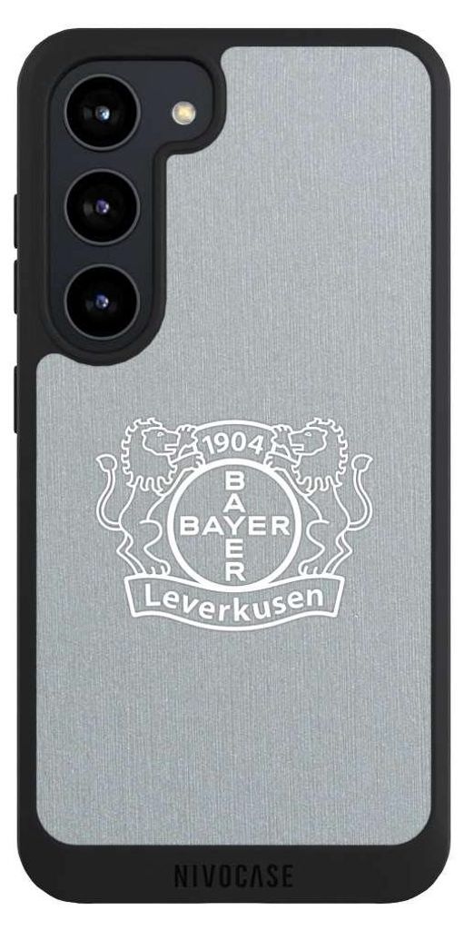 NIVOCASE Handyhülle für Samsung Galaxy S23 Hülle NIVOpure Case Schwarz Bayer 04 Leverkusen Offizielles Lizenzprodukt Wappen