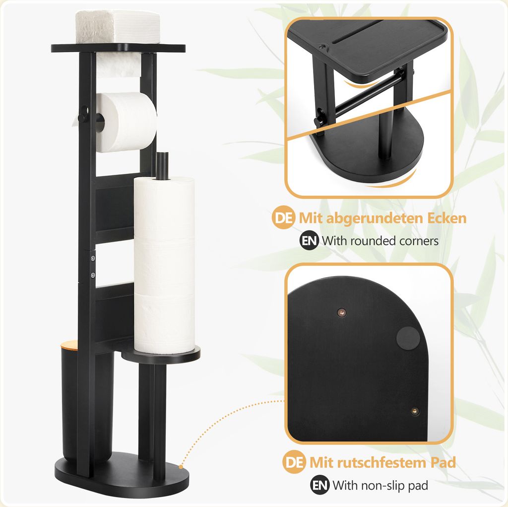 Yorbay Stand WC-Garnitur aus Bambus , mit Produktbild 8