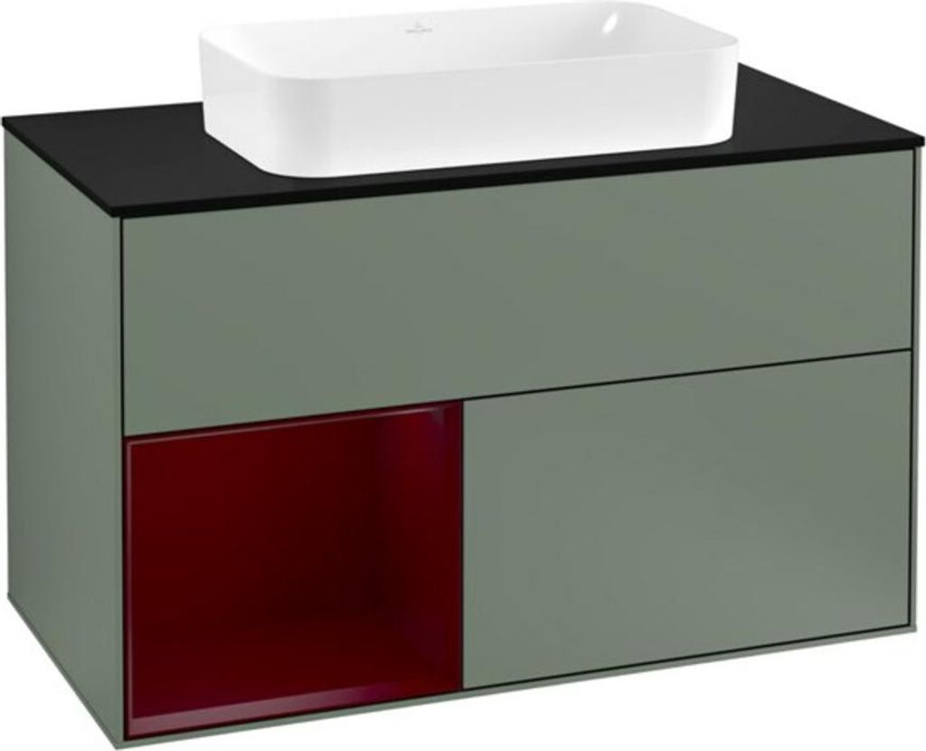 V&B Waschtischunterschrank Abdeckplatte bla m Finion 100x60,3cm, Reg li Peo, Oli. m Lacquer