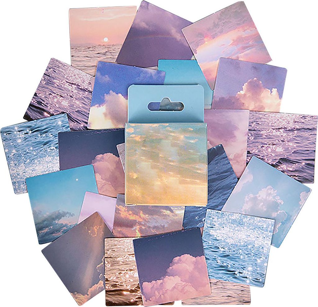 46 Stück DIY-Aufkleber, selbstklebendes Papier, Himmelsmuster, dekorativ für Scrapbook-Fotos
