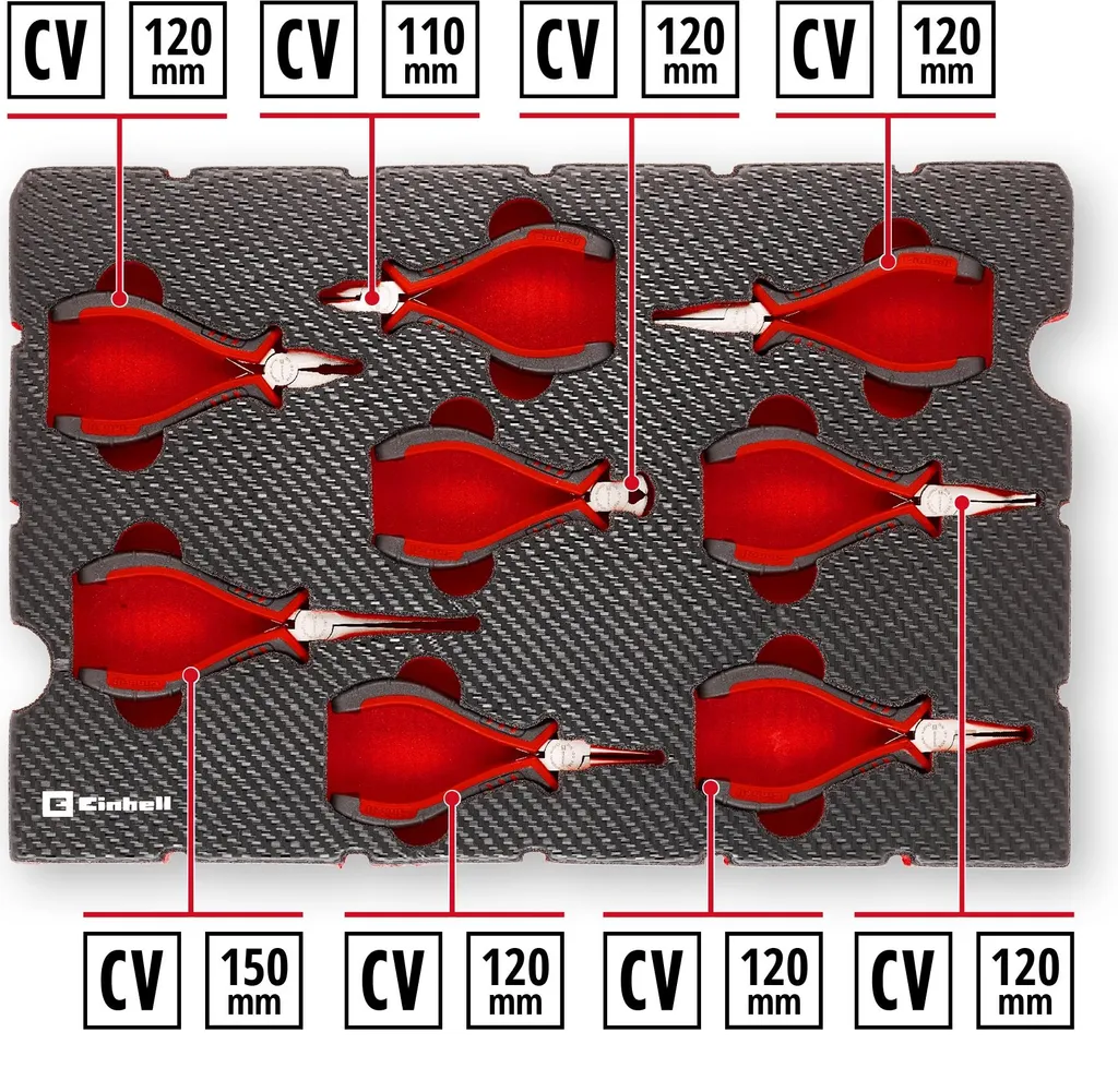 Organisez votre mallette E-Case avec l'insert 8 pinces de précision Einhell - 3