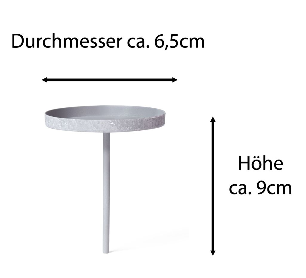 Novaliv 4x Kerzenpick Flach 6,5 cm GRAU