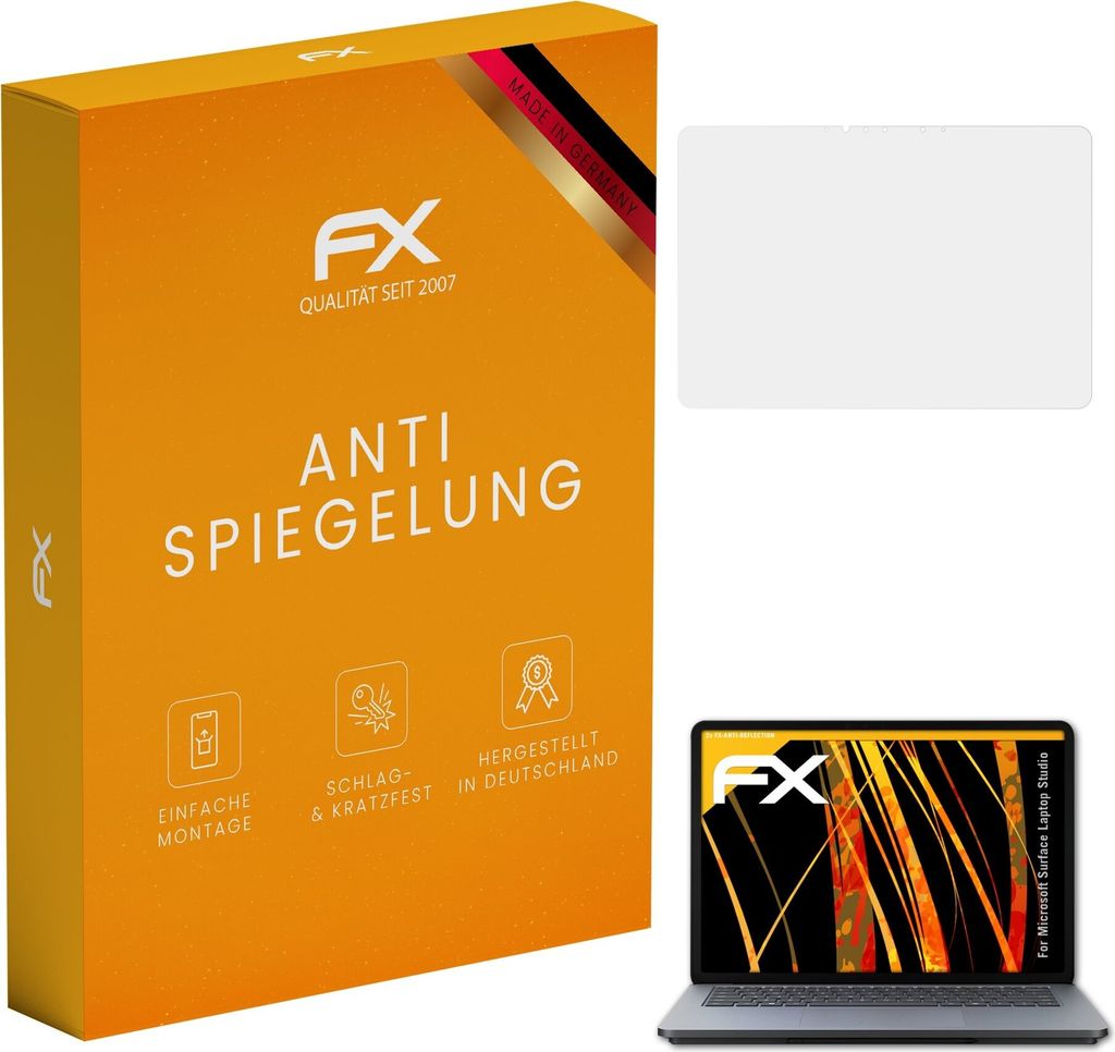 atFoliX FX-Antireflex 2x Schutzfolie kompatibel mit Microsoft Surface Laptop Studio Displayfolie