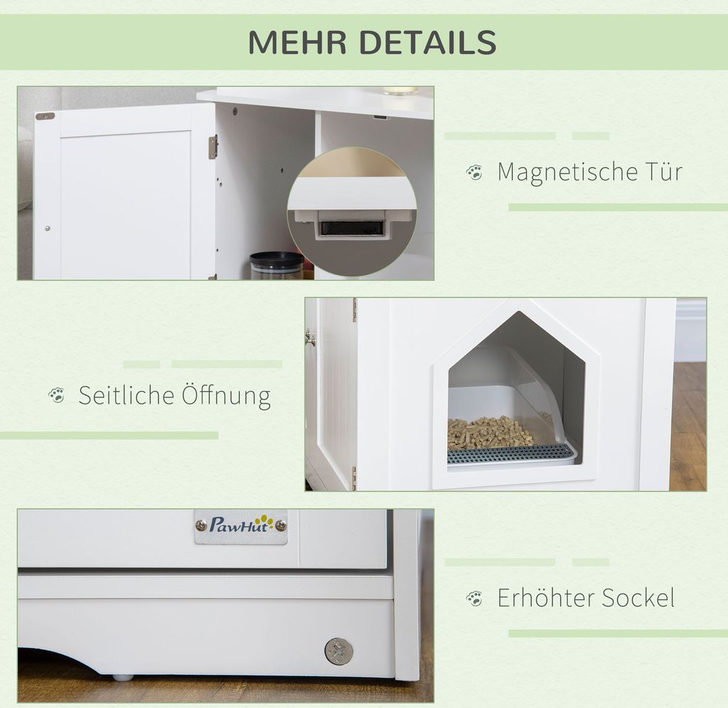 PawHut Katzenschrank für Katzentoilette, Katzenklo mit Produktbild 6