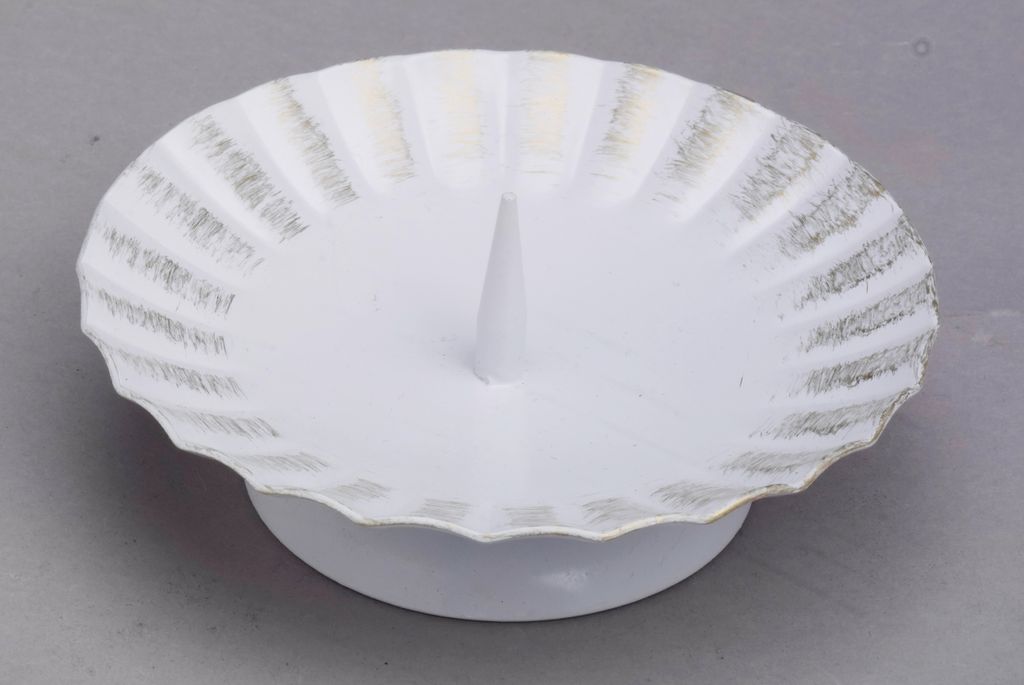 Kerzenhalter weiß/gold 12 cm