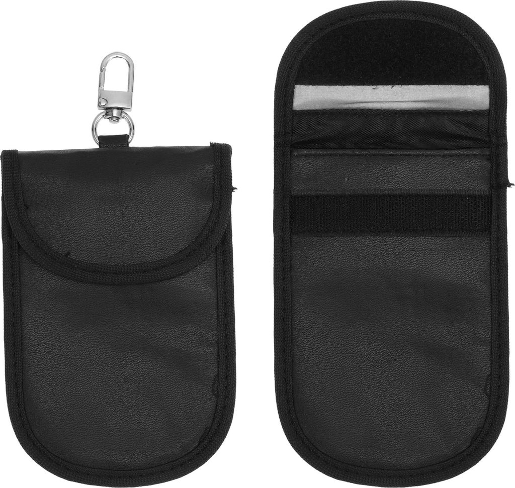 2 Stück, Faraday-Tasche, RFID-Signal-Blockierungsbeutel Universal für Autoschlüssel Keyless-Auto-Starter, Schlüsselfob-Schutz PolyurethanSchwarz