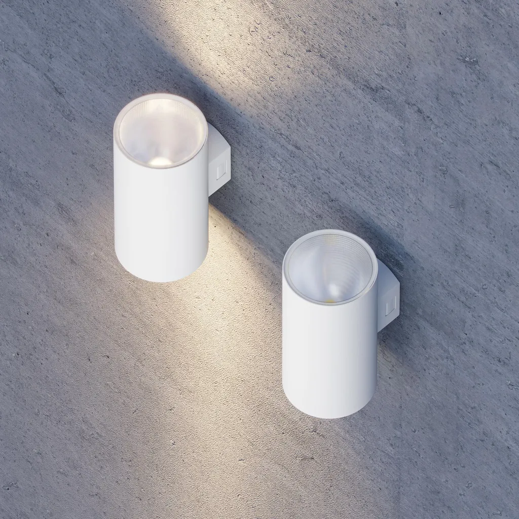 SUNSET Applique Murale LED Extérieure 16W Switch IP65 Blanc Mat R16