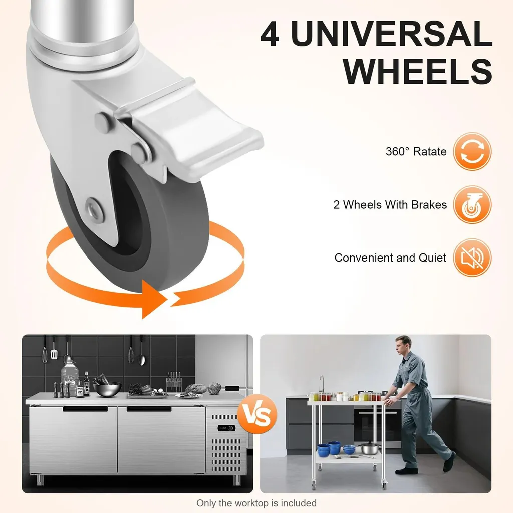 Table inox mobile charge 300kg : la solution pour gagner de l'espace pro - 7