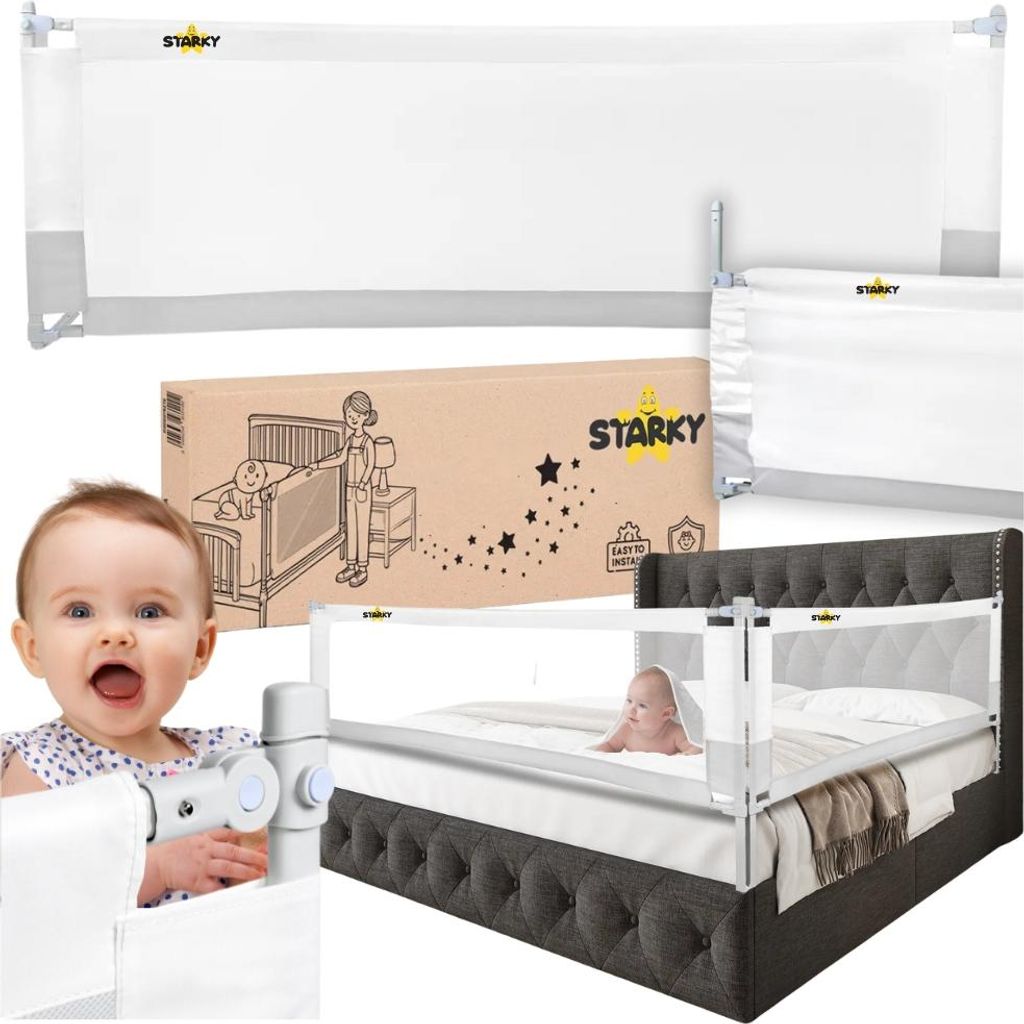 Sicherheitsbettgitter, Schutz, faltbarer Bezug, grau, 200 cm