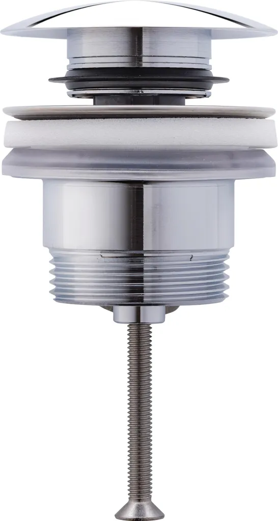 Robinet à soupape poussoir Duravit finition chrome anti-calcaire