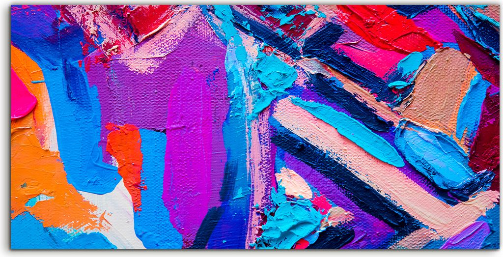 Coloray - Glasbild - 100x50 cm - Wandbild - Glasbilder - Foto Bild abstrakte farbenfroh Moderne