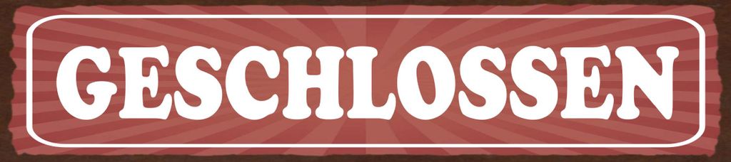 vianmo Blechschild 10x46 cm Geschlossen rotes