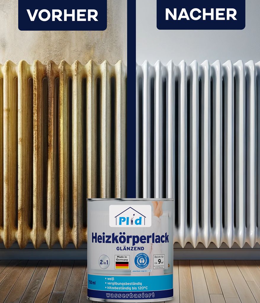 Plid Heizkörperlack 0,75L für ca. 9m², Weiß Glänzend / LF Produktbild 3