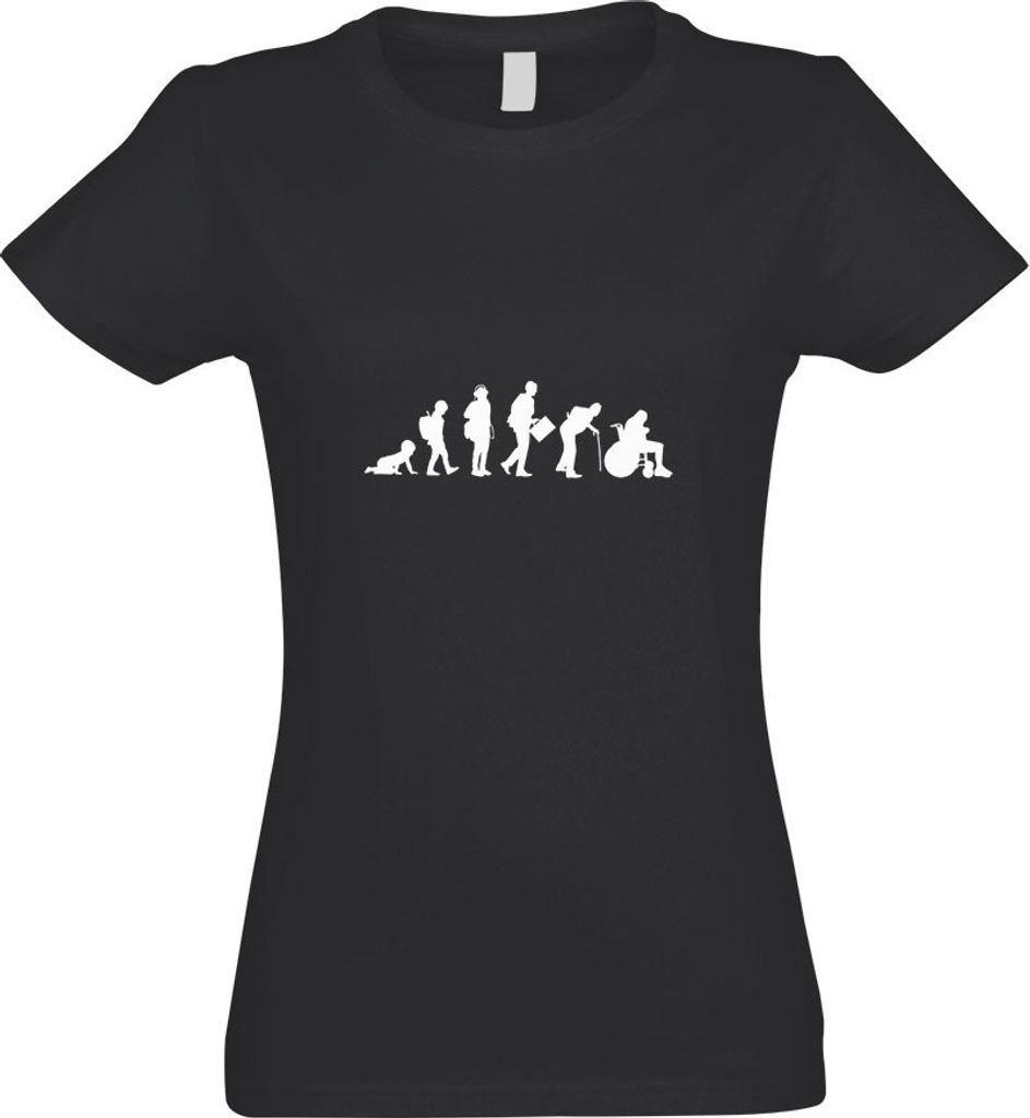 Kiwistar - T-Shirt tailliert - Damen - Graphit - Evolution Modernes Leben - mit Motiv Bedruckt - Funshirt Design - Sport - Freizeit - Damen - XL