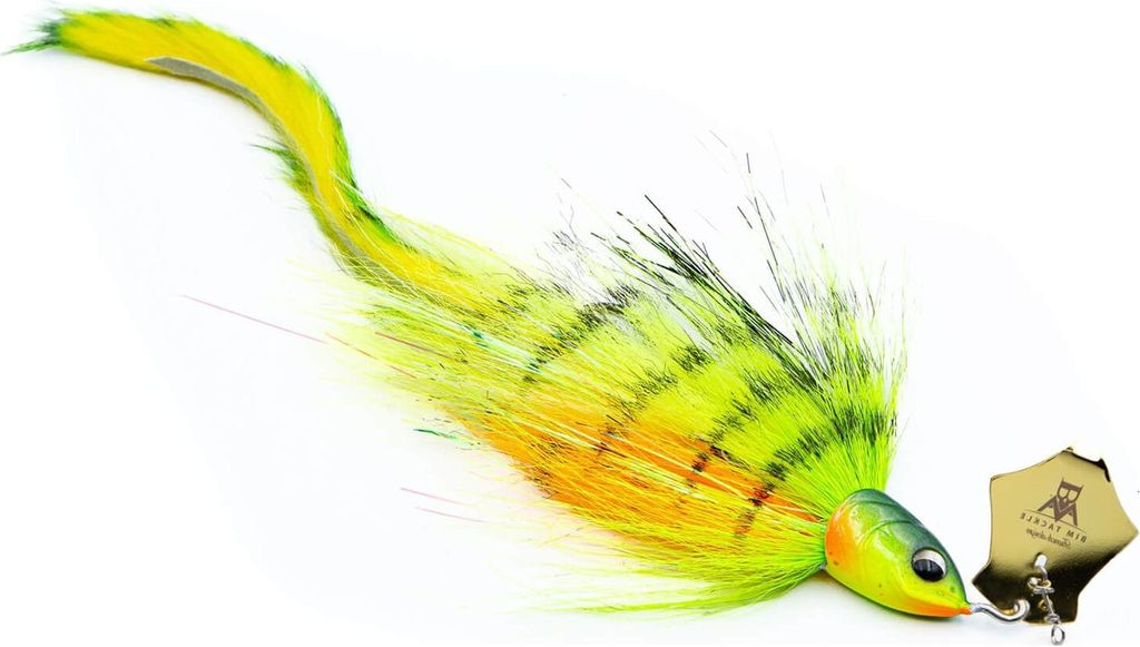 BIM Tackle Chacha Bait Mini Bladed Bucktail Jig Fire Tiger