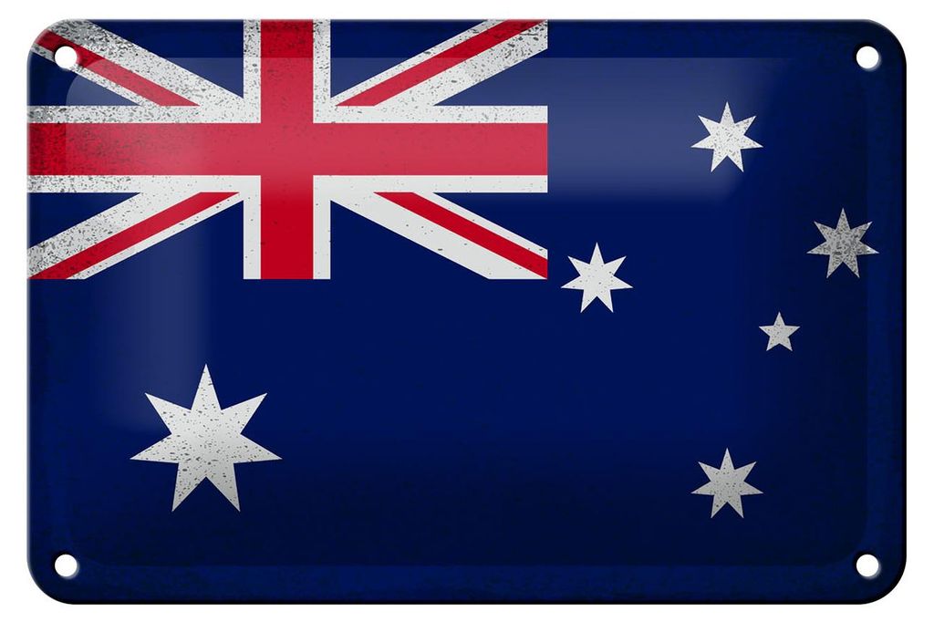 Blechschild Flagge Australien 18x12cm Australia Vintage