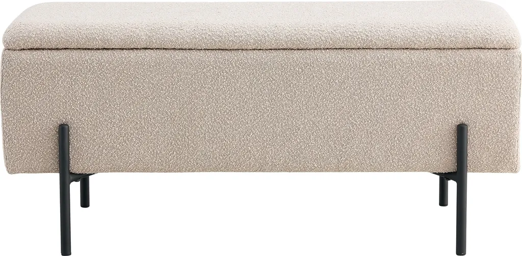 Banc de Chambre Watford Beige pour Bout de Lit - Coffre de Rangement