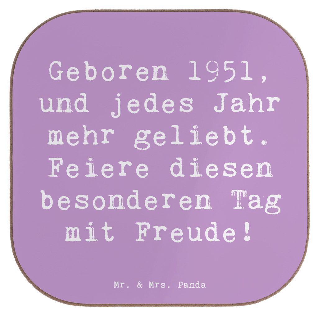 Mr. & Mrs. Panda Tassenuntersetzer Spruch 1951 Geburtstag - Produktbild 