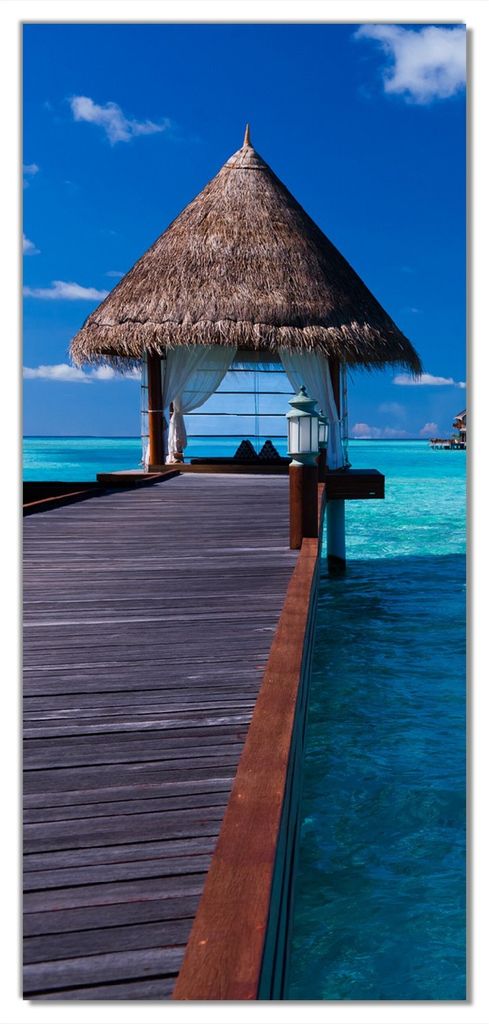 Wallario selbstklebende Türtapete 93 x 205 cm mit Schutzlaminat - Ein Platz in der Südsee