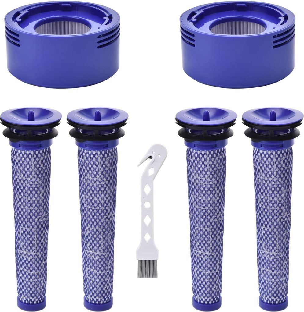 Ersatz Filter für Dyson V8 V7 Animal Absolute Motorhead Staubsauger,2 HEPA-Nachmotorfilter-Kit & 4 Vorfilter Ersatzfilter-kit #965661-01&967478-01