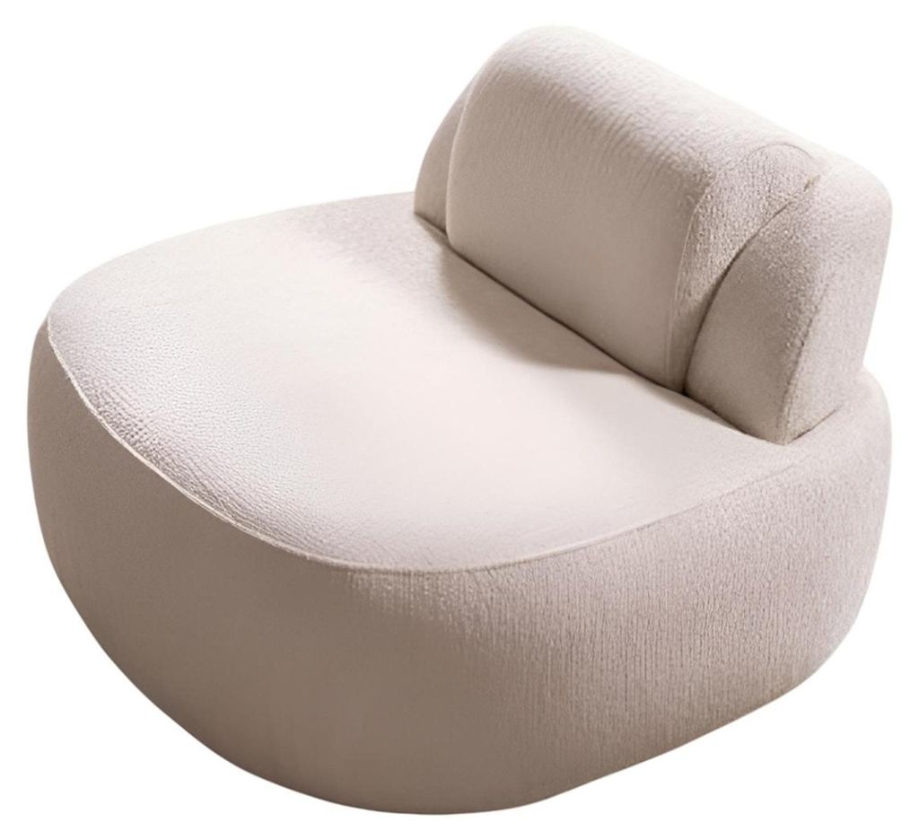 Stilvoller beiger Sessel weicher Stoffsessel Designermöbel Wohnzimmersessel