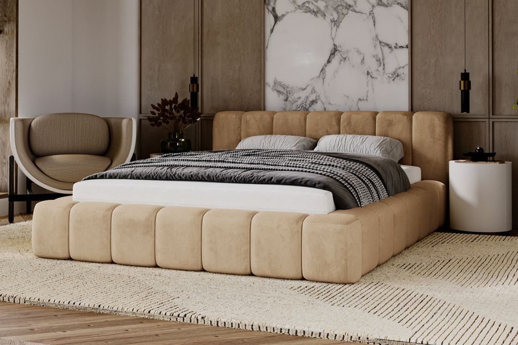 Čalouněná postel 160x200 cm Bolonia – postel s úložným Obrázek produktu 