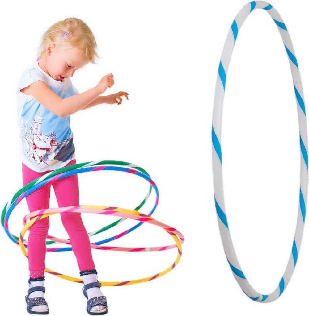 Bunter Kinder Hula Hoop für kleine Profis, Ø70cm, Weiss-Blau