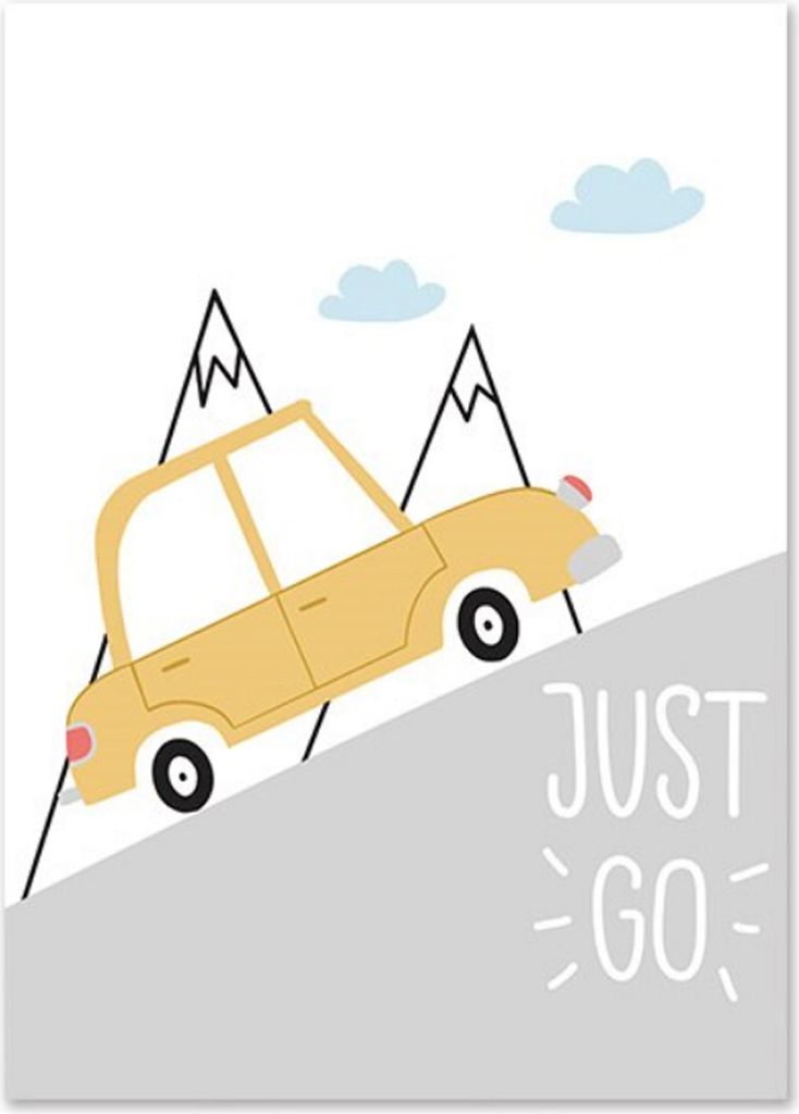 TPFLiving Kunstdruck LW-1020 (OHNE RAHMEN) Poster - Leinwand - Wandbild - Hochauflösender Giclée-Druck, langlebig und hochwertig - Autos für Kin...