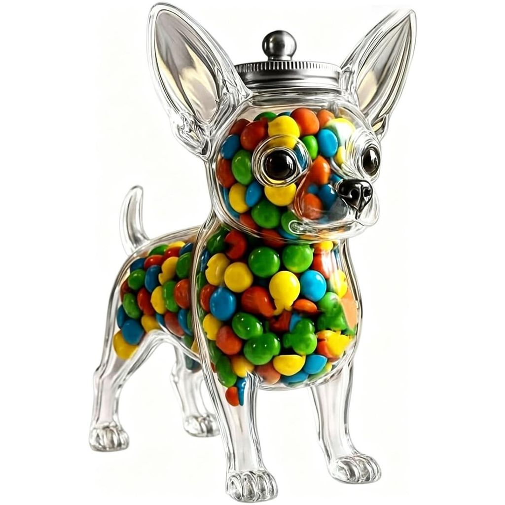 Dekorative Vorratsdose Glas Hund Form luftdicht Snackbehälter 16,5cm für Kekse Süßigkeiten Haustier Snacks Küche