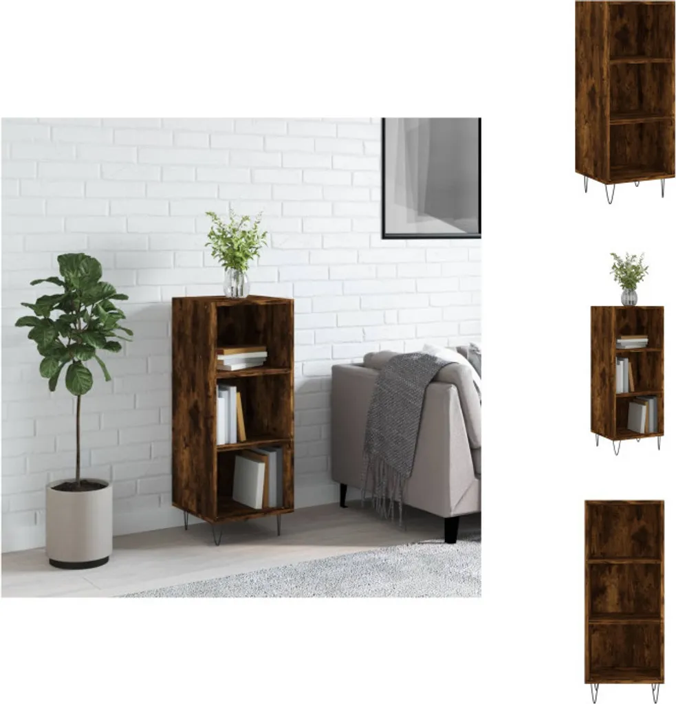 vidaXL Credenza rovere affumicato 34,5x32,5x90 cm materiale legno - Credenze