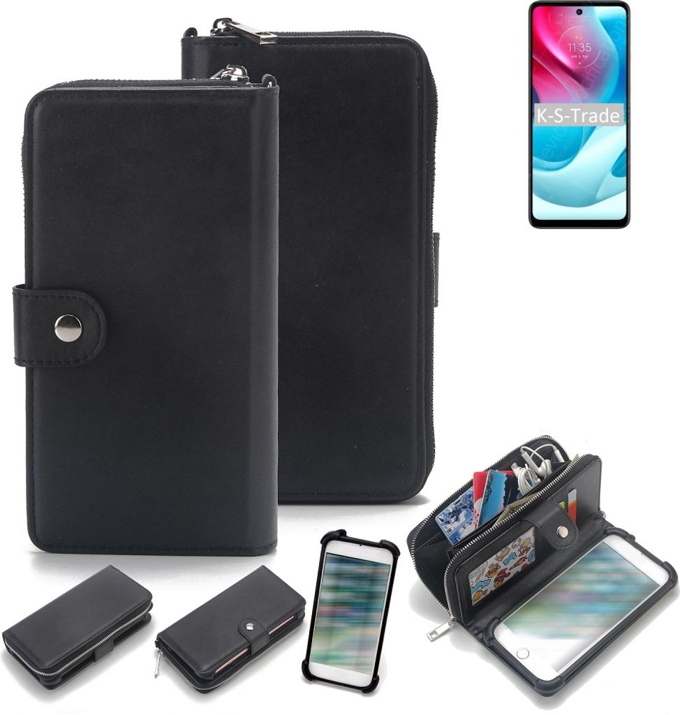 K-S-Trade 2in1 Handyhülle Schutzhülle kompatibel mit Motorola Moto G60S & Portemonnee Cover Handy Hülle Case Etui Geldbörse Wallet Bookstyle