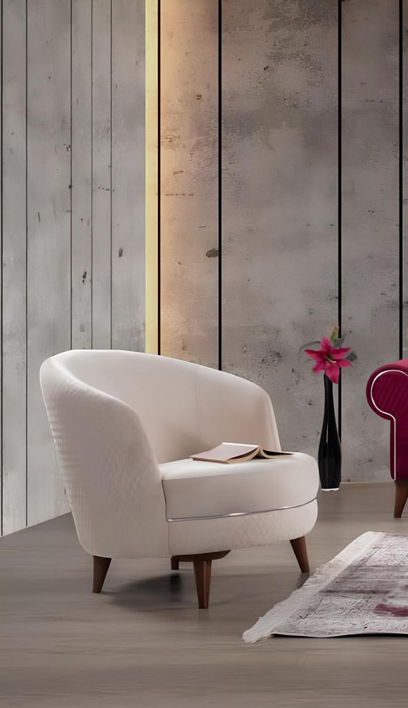 Wohnzimmer sessel Design Möbel Stuhl Beige Wohnzimmer Polster Einsitzer Beige