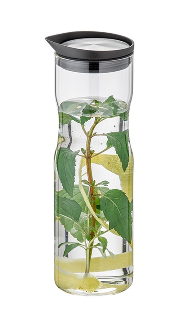 APS Glaskaraffe OLD FASHIONED 1,8 Liter - Mit Siebdeckel, Tropffrei, Für Infused Water