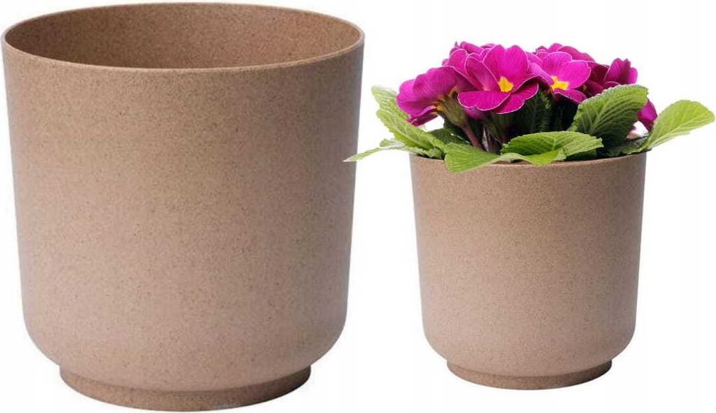 Matte Blumenhülle braun Kunststoff ECO WOOD Satina 15x14,9 cm