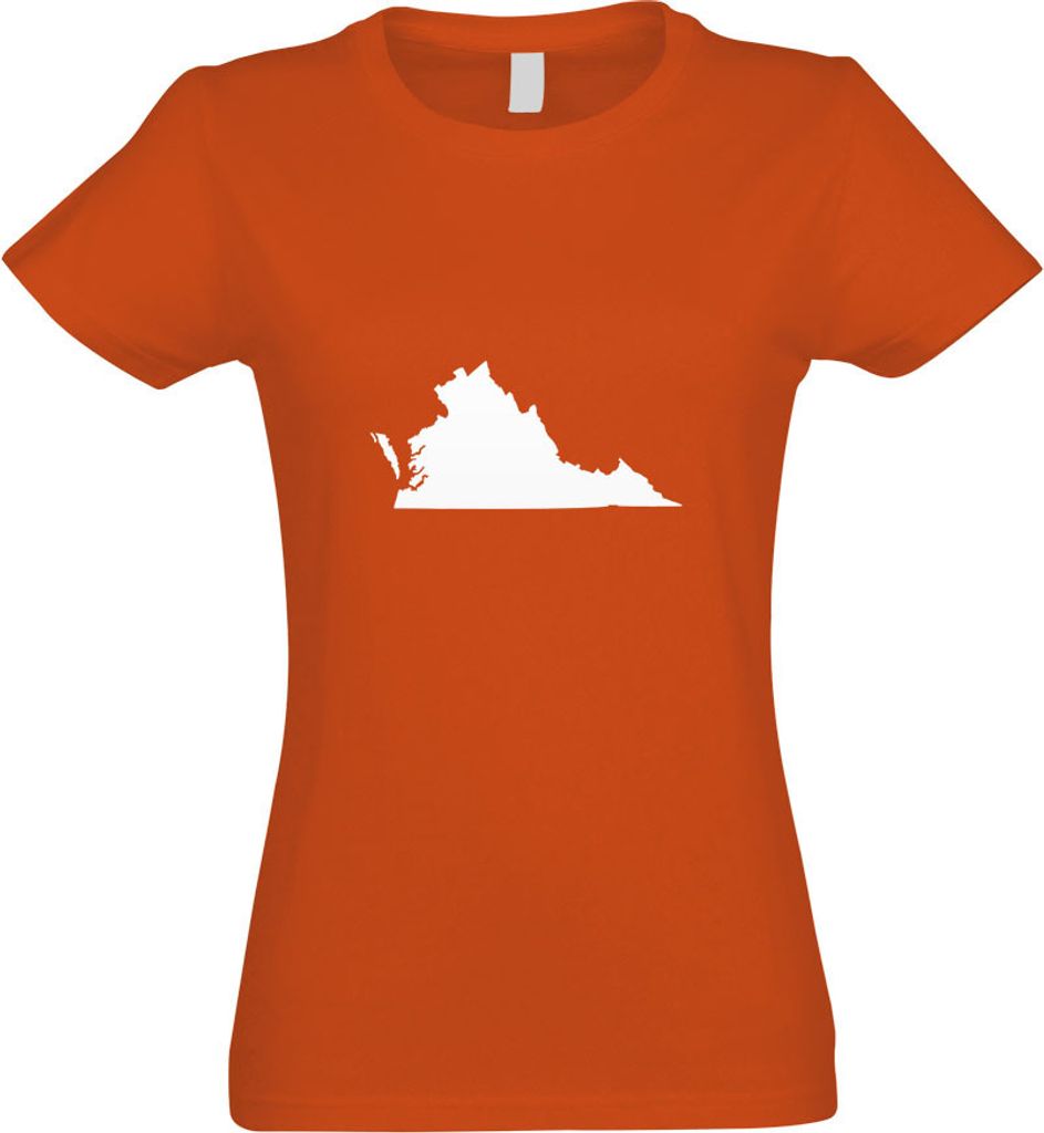 Kiwistar - T-Shirt tailliert - Damen - orange - USA - Bundesstaat - Virginia - mit Motiv Bedruckt - Funshirt Design - Sport - Freizeit - Damen - XL