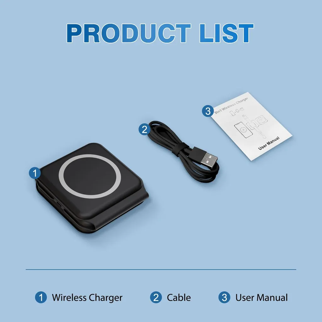 Chargeur induction 15W multifonction noir : design fin et charge rapide