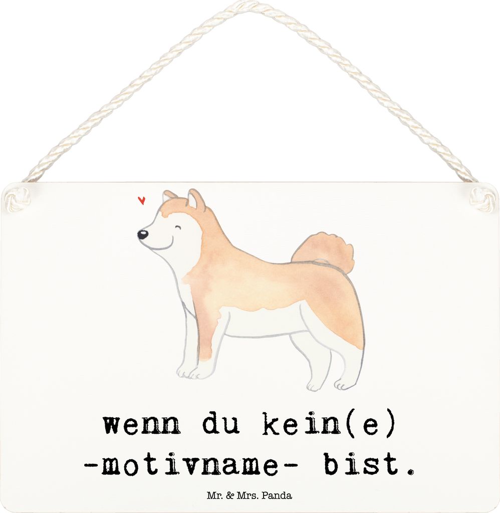 Mr. & Mrs. Panda Schild Akita Inu Lebensretter DIN A6 - Weiß - Geschenk, Wandbild Holz, Türschild, wandtafel, kleine aufmerksamkeit, holzbild
