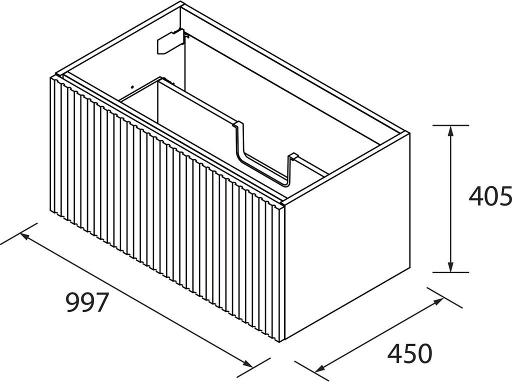 Salgar Waschtischunterschrank BIBA 1000 1 Metallschublade NATURE 997 x 405 x 450 mm