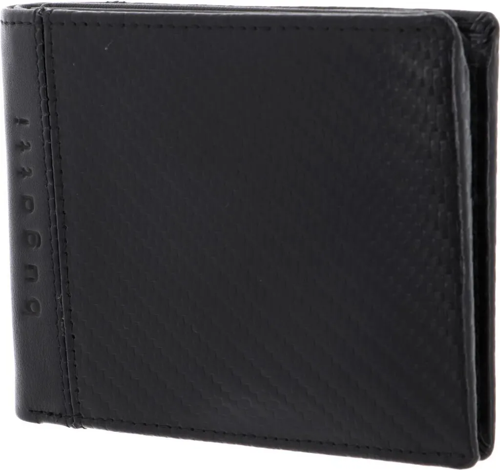 Portefeuille porte-carte cuir noir Bugatti Comet avec volet de rangement