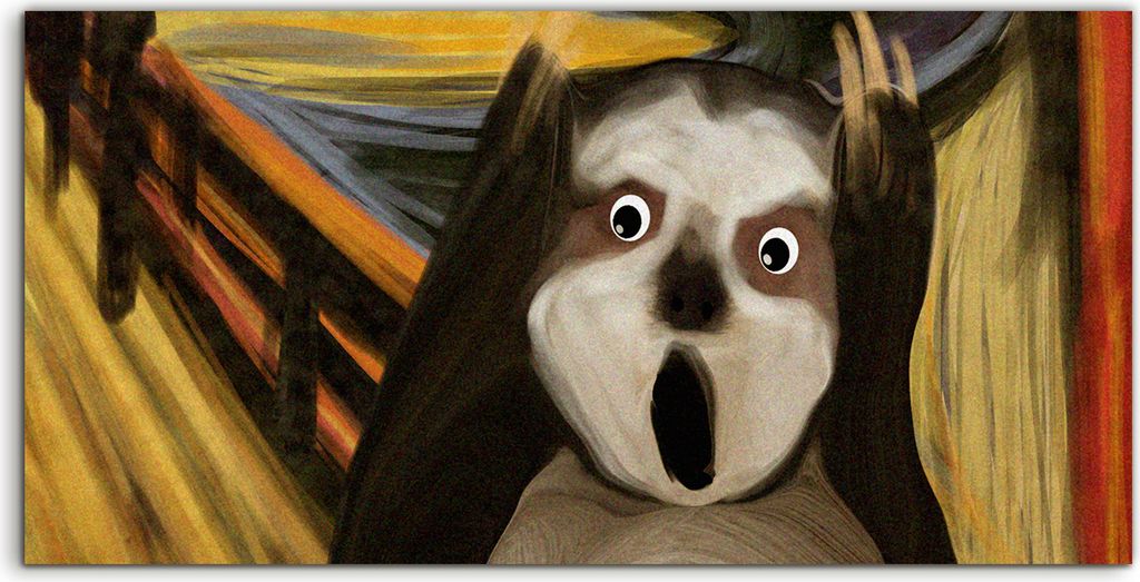 Coloray - Glasbild - 100x50 cm - Wandbild - Glasbilder - Foto Schrei Faultier Wandkunst