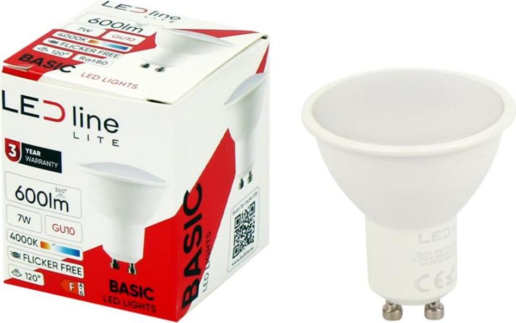 LED-line LITE LED GU10 7W Reflektor 600lm 120° 220-240V Produktbild 
