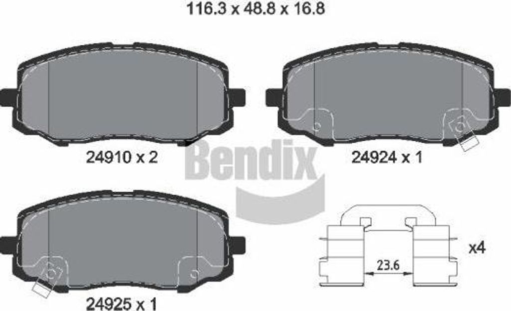 BENDIX Braking BPD1556 Bremsbelagsatz, Scheibenbremse OE 581010XA00 kompatibel mit i20