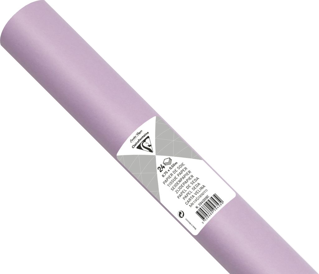 Clairefontaine 5x Seidenpapier Rolle 24 Bogen 18g/m2 50x75cm Flieder 394009C