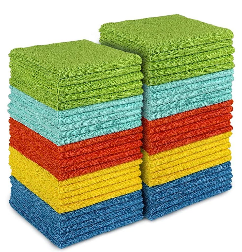 Mikrofasertücher, Poliertücher, Putztücher, Fenstertücher, Mikrofaser-Küchentücher, 50 Stück, 30 x 30 cm
