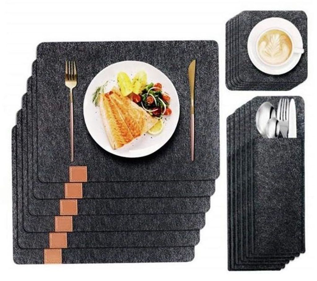 6-Teiliges Set aus Filz Tischuntersetzer tischsets Produktbild 