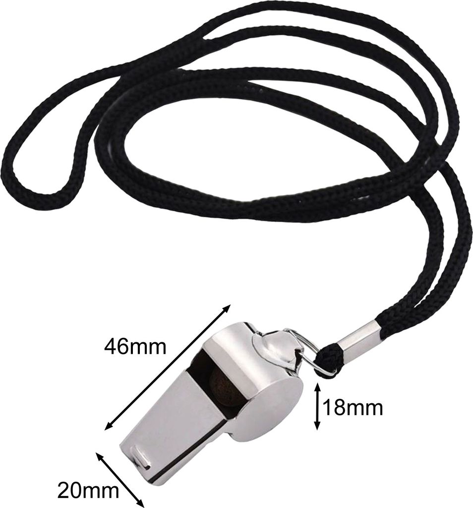 Schiedsrichterpfeife aus Edelstahl in Form der Nummer 6, superlaute Sportpfeife mit Umhängeband, leichte, rostfreie Trainingspfeife für den Auße...