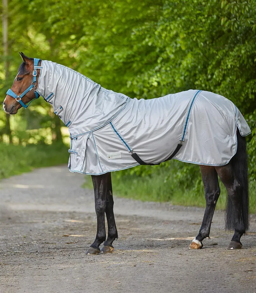 Coperta Waldhausen Protect 165cm Blu | Protezione Criniera e Corpo