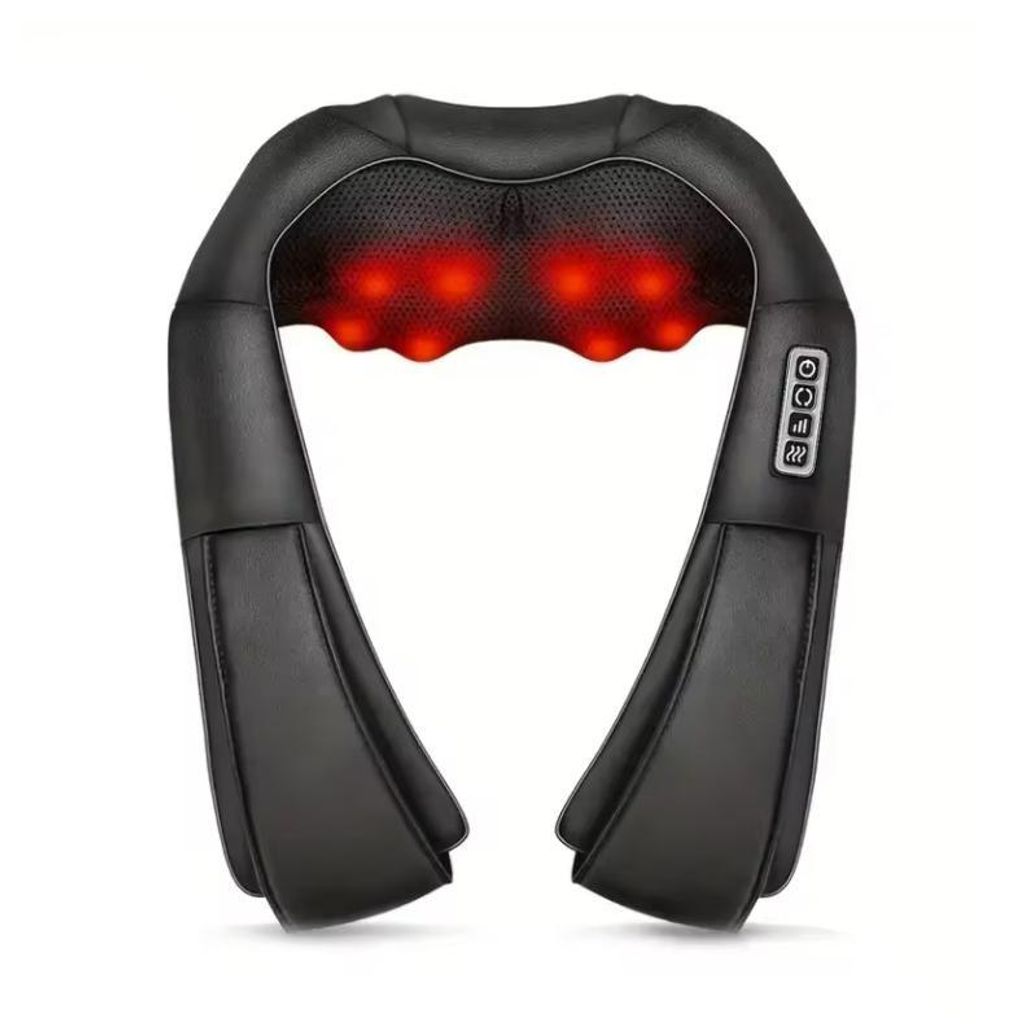 Nacken- und Schultermassagegerät Beheiztes Rückenmassagegerät U-förmiges elektrisches Massagekissen mit Tiefenmassage für Nacken, Taille, Bein...