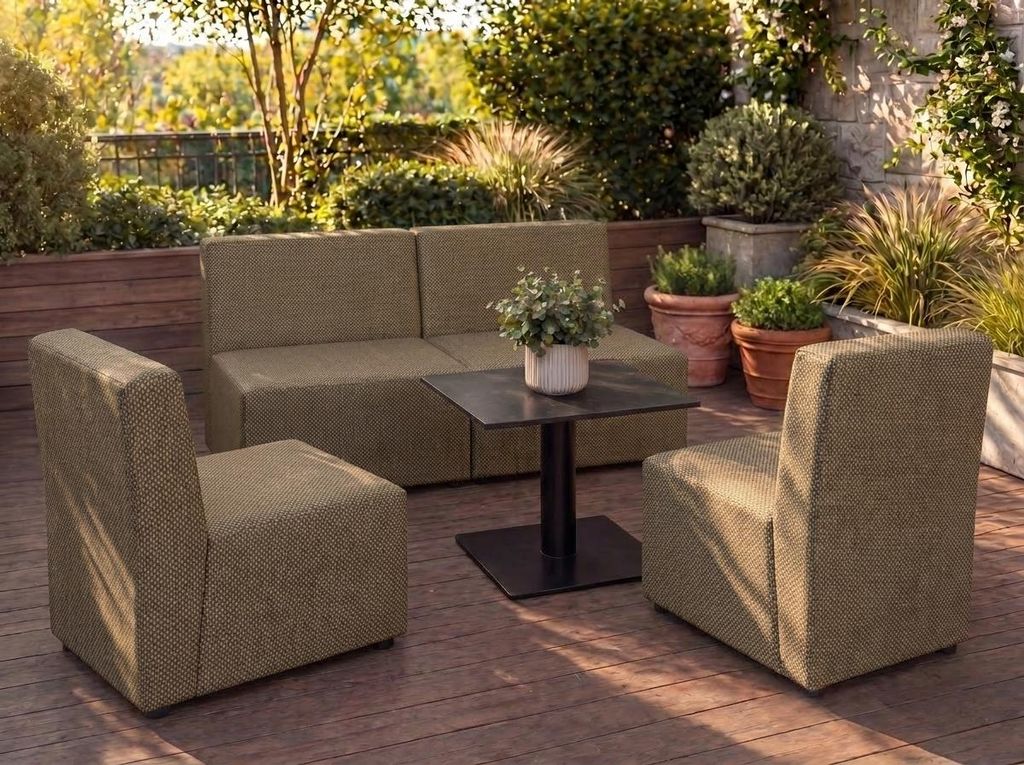 Garten Lounge Set GOLD – Outdoor Möbel Set mit Sofa, Sesseln, UV-beständig und wasserabweisend
